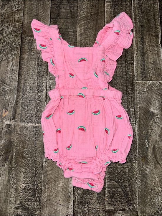 Old Navy Other - Old Navy Pink Watermelon Ruffle Baby Romper